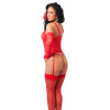 4-Piece Set: Corset, Thong, Gloves, and Stockings