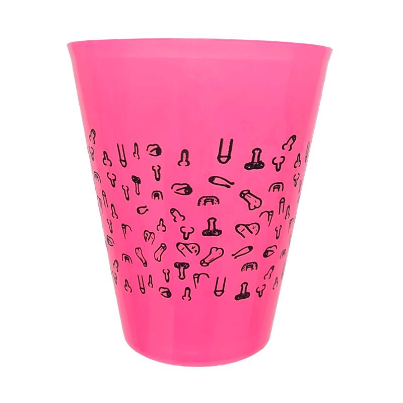 Plastic Cup with Penis Fuscia 500ml