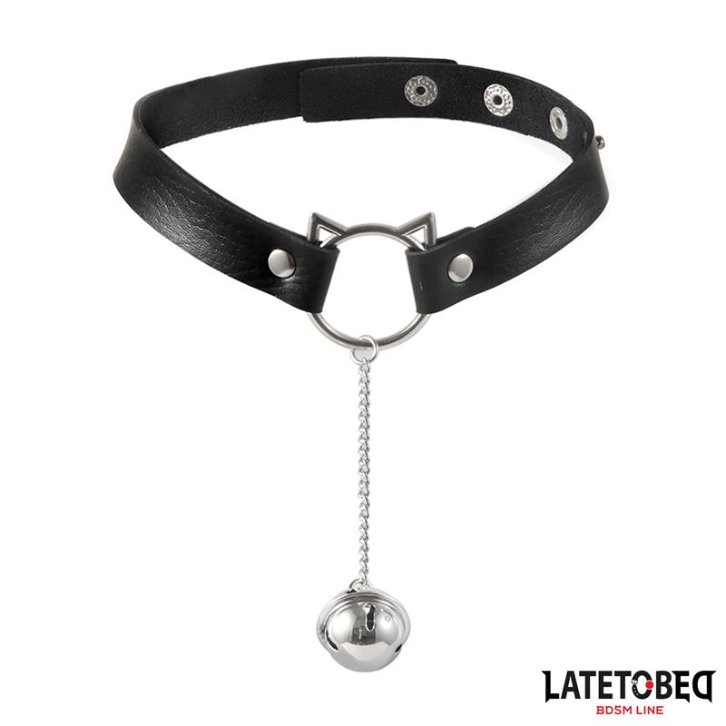 choker with cat ear hoop and bell