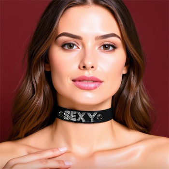 Collar Vegan Leather Sexy One Size