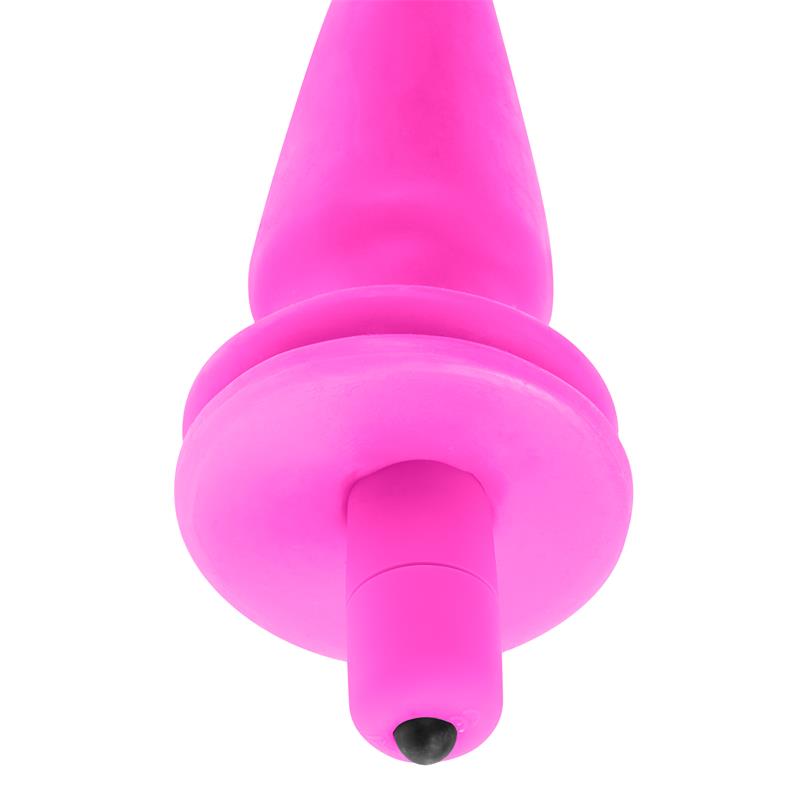 Neon Vibrating Butt Plug Pink