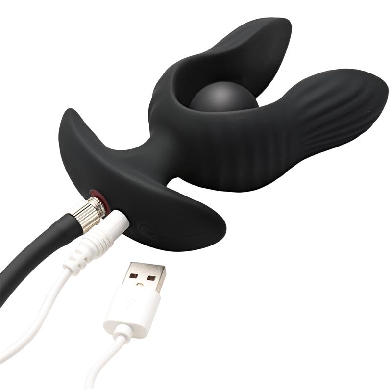 Dark Pearl Inflatable Vibrating Butt Plug with Remote