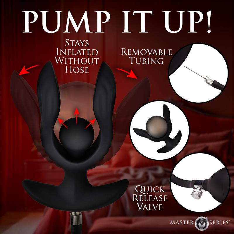 Dark Pearl Inflatable Vibrating Butt Plug with Remote