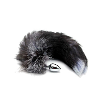 Black And White Fox Tail Plug S