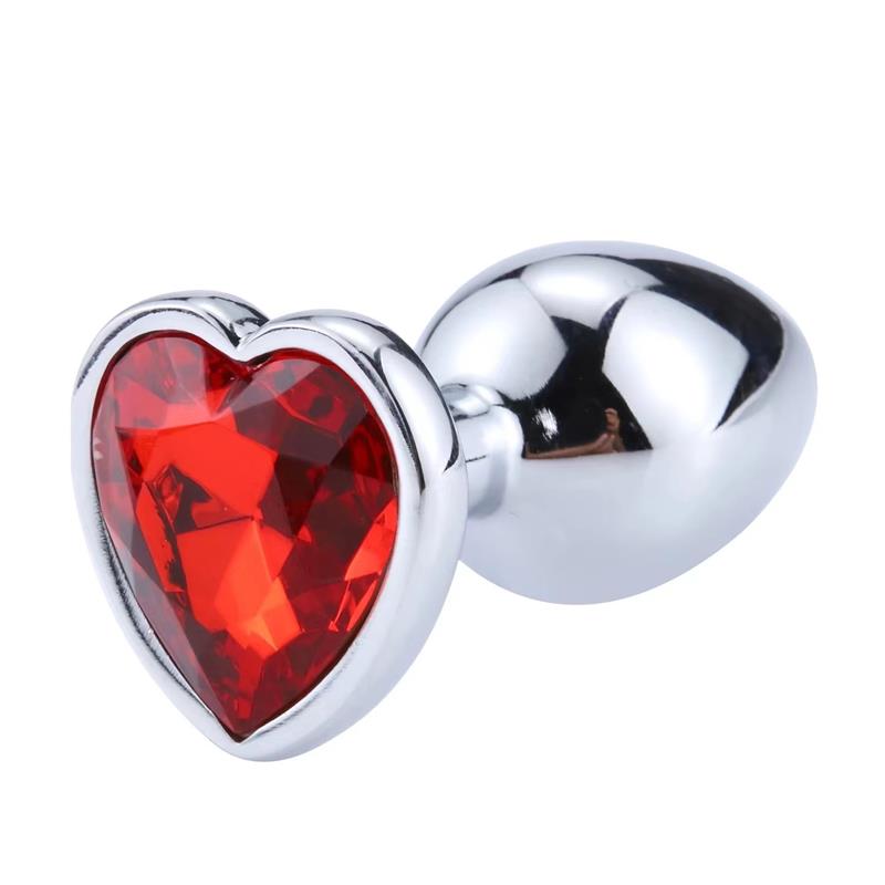 Butt Plug with Heart Jewel Coraz?n Red Scarlet Size M