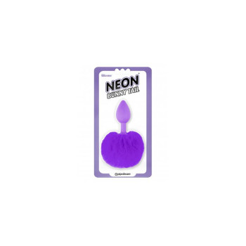 Neon Butt Plug Bunny Tail Purple