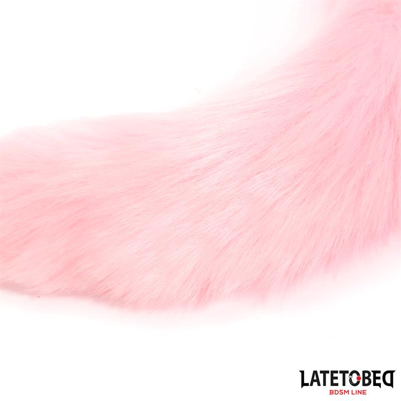 Anal Plug with Fox Tail Pink 40 cm