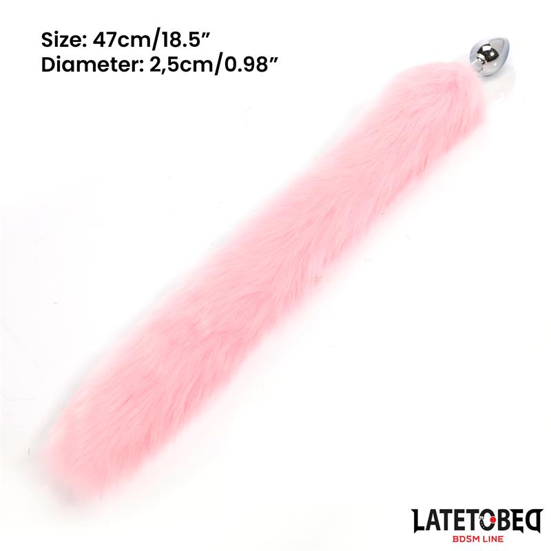 Anal Plug with Fox Tail Pink 40 cm
