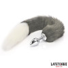 Anal plug with tail Gray and White 40 cm