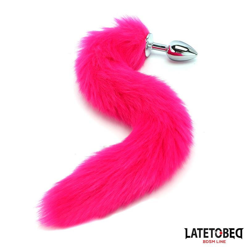 Anal plug with tail Hot Pink 40 cm