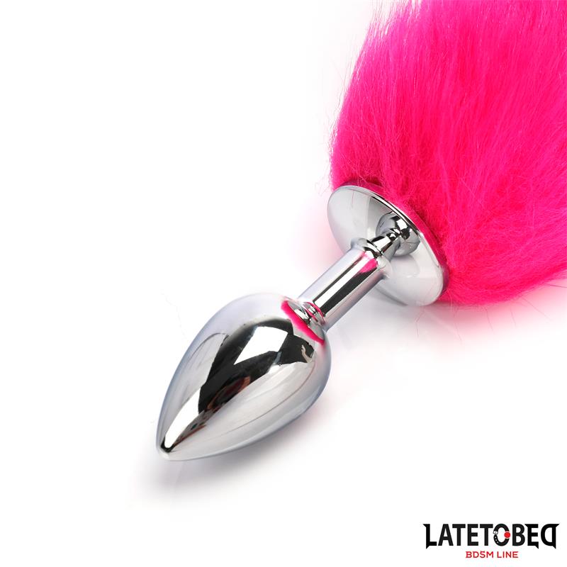 Anal plug with tail Hot Pink 40 cm