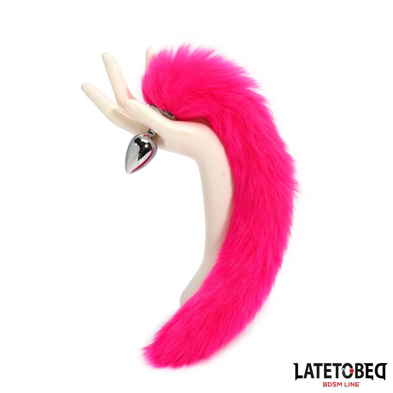 Anal plug with tail Hot Pink 40 cm