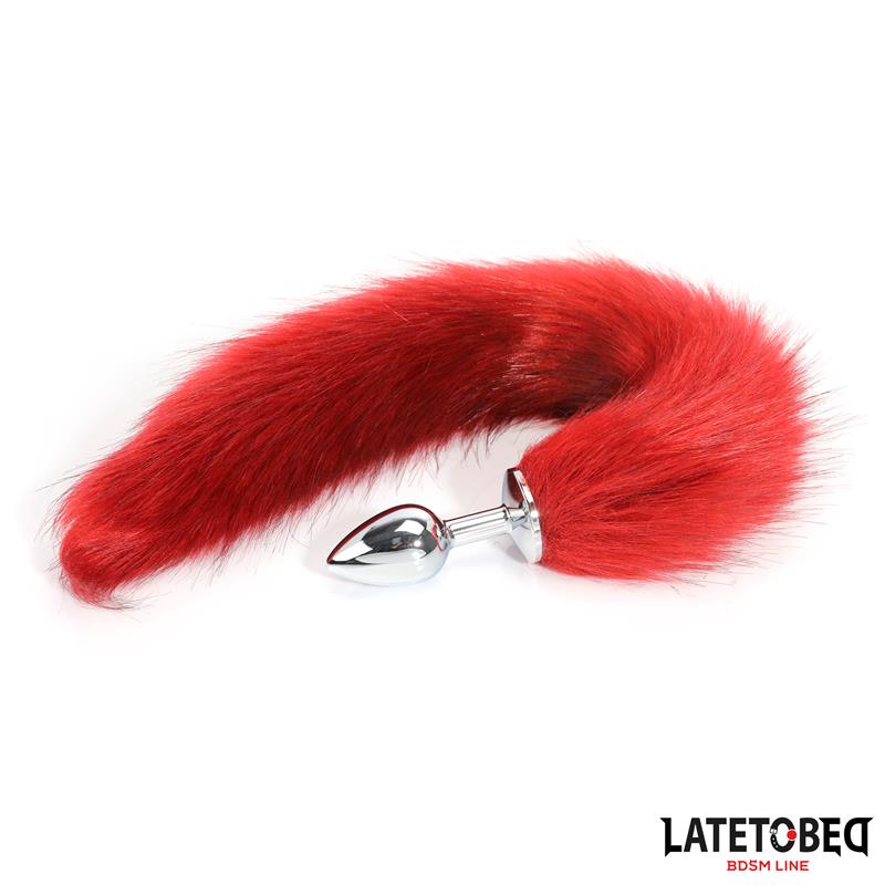 Anal plug with tail Dark Red 40 cm