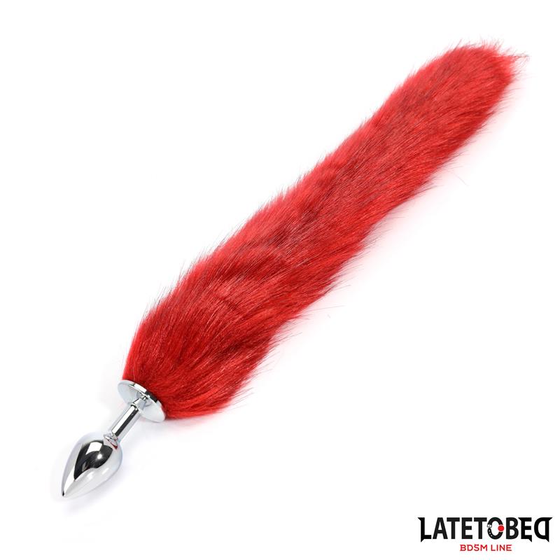 Anal plug with tail Dark Red 40 cm