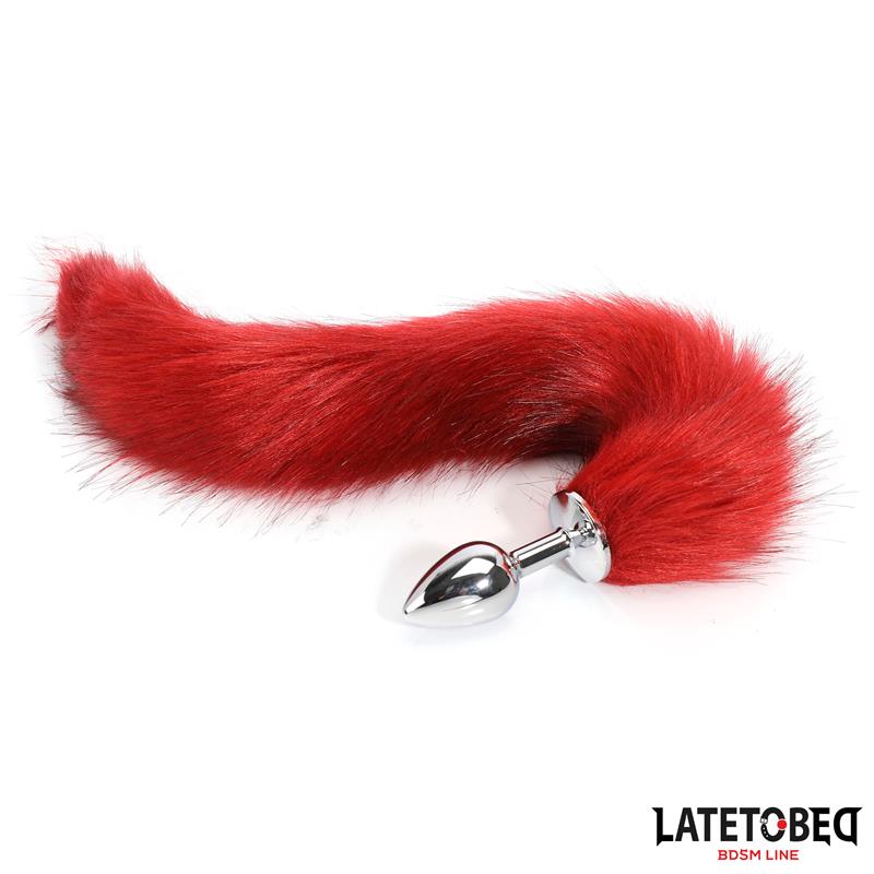 Anal plug with tail Dark Red 40 cm