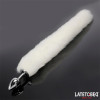 Anal plug with tail White 40 cm
