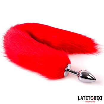 Anal plug with tail Red 40 cm