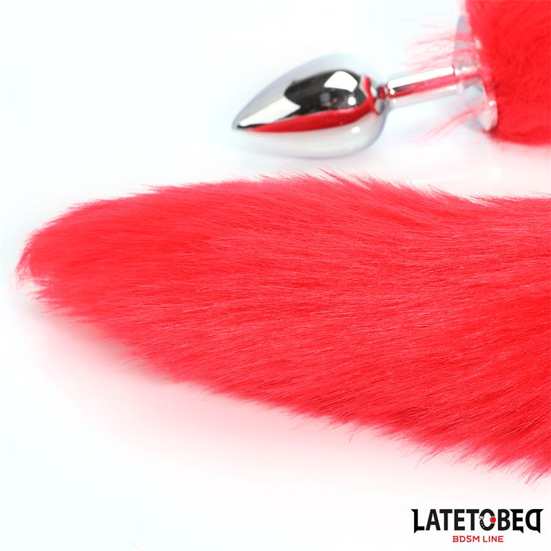 Anal plug with tail Red 40 cm