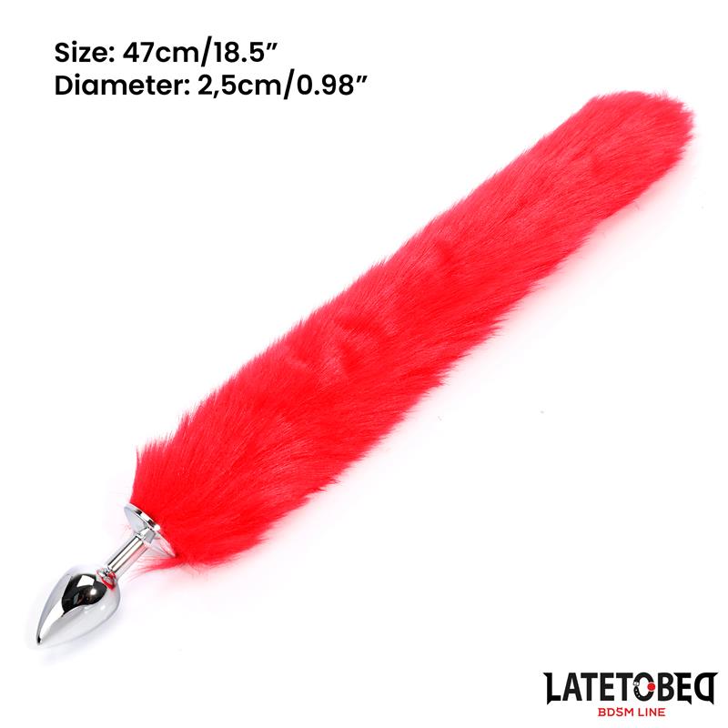 Anal plug with tail Red 40 cm