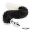 Fox Tail Anal Plug Black and White 40 cm