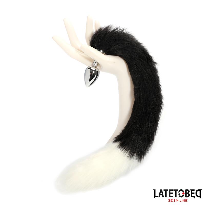 Fox Tail Anal Plug Black and White 40 cm