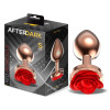 Rose Gold Anal Plug with Red Rose Base Size S