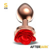 Rose Gold Anal Plug with Red Rose Base Size S