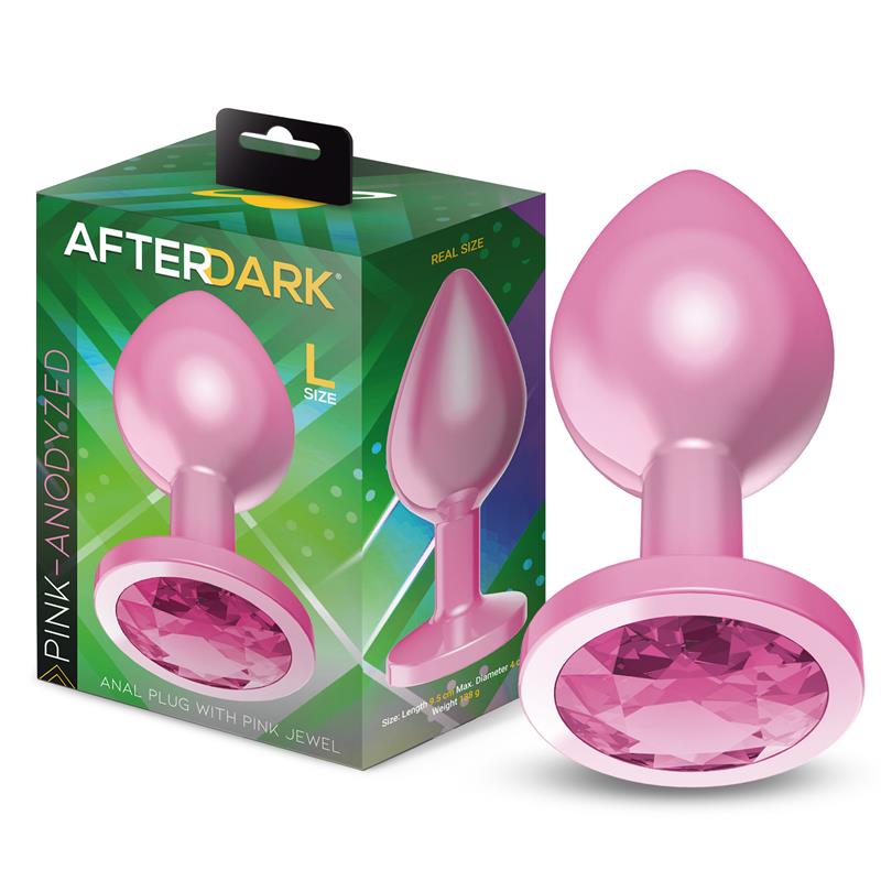 Anodyzed Anal Plug Pink with Jewel Size L