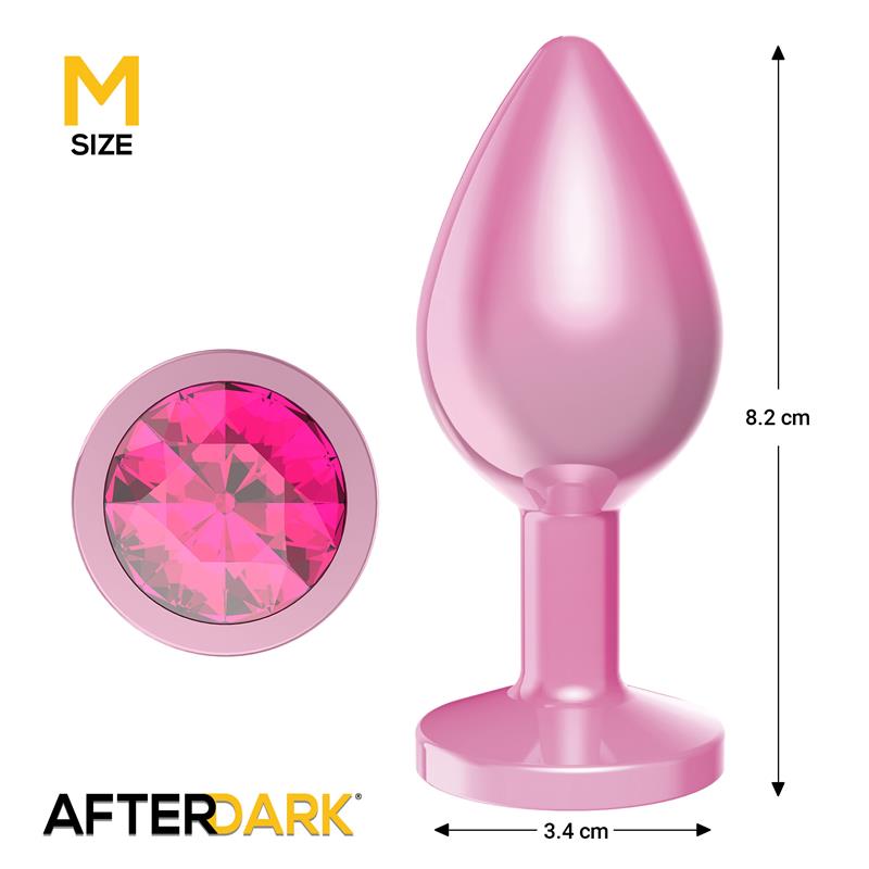 Anodyzed Anal Plug Pink with Jewel Size M