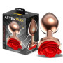 Rose Gold Anal Plugh with Red Rose Base size L