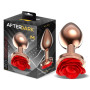 Rose Gold Anal Plug with Red Rose Base Size M