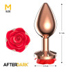 Rose Gold Anal Plug with Red Rose Base Size M