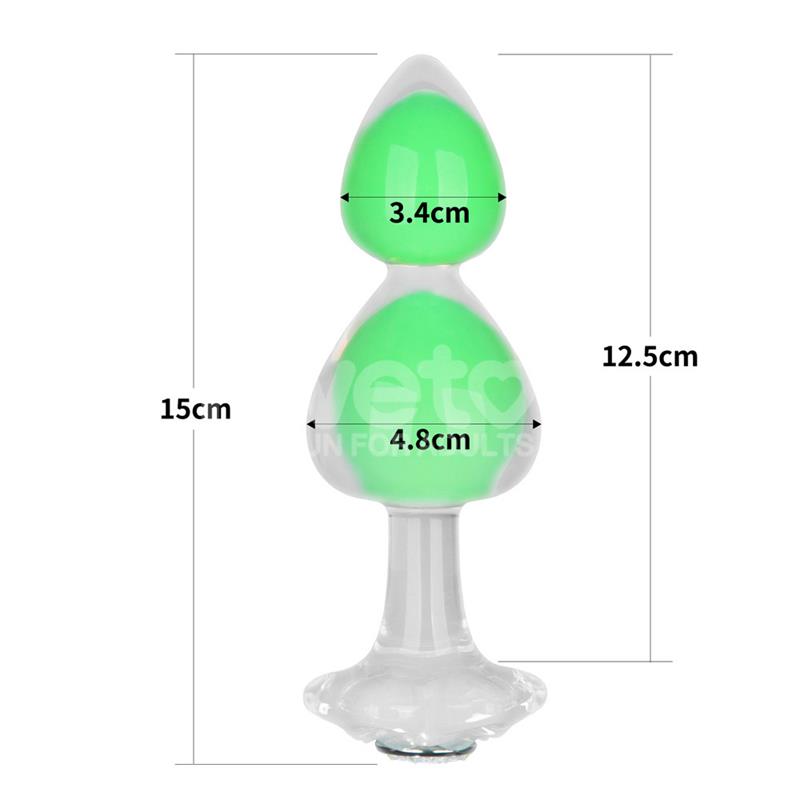 Gemoria Silicone Butt Plug Internal steel ball Glow in Dark