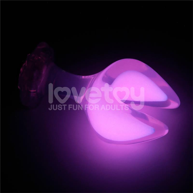 Gemoria Silicone Butt Plug dual crescent-shaped tip Glow Dark