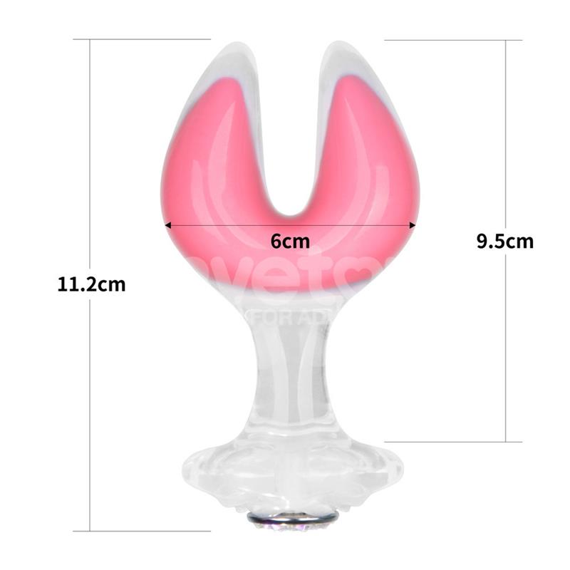 Gemoria Silicone Butt Plug dual crescent-shaped tip Glow Dark