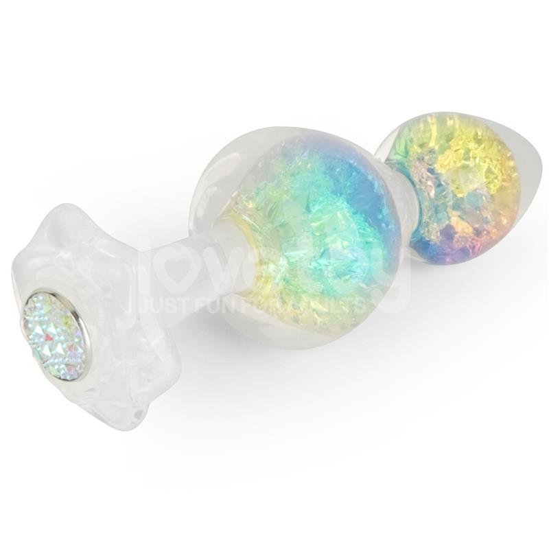 Gemoria Silicone Butt Plug with Crystal Sphere Multicolor