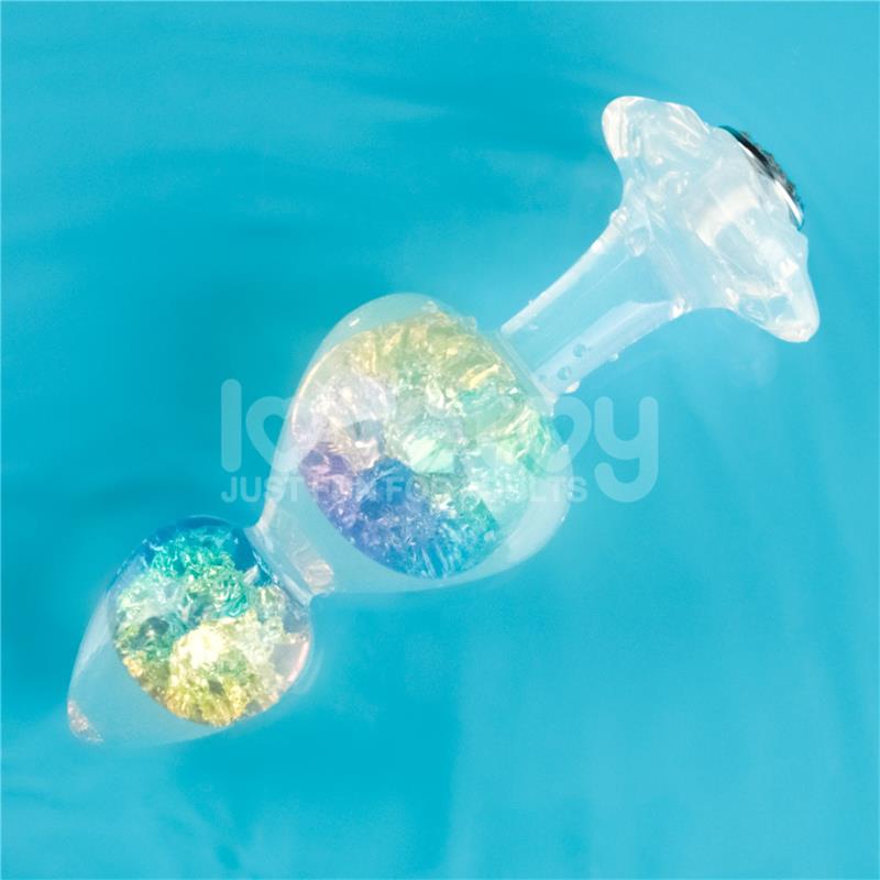 Gemoria Silicone Butt Plug with Crystal Sphere Multicolor