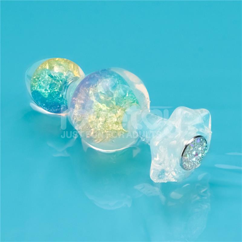 Gemoria Silicone Butt Plug with Crystal Sphere Multicolor