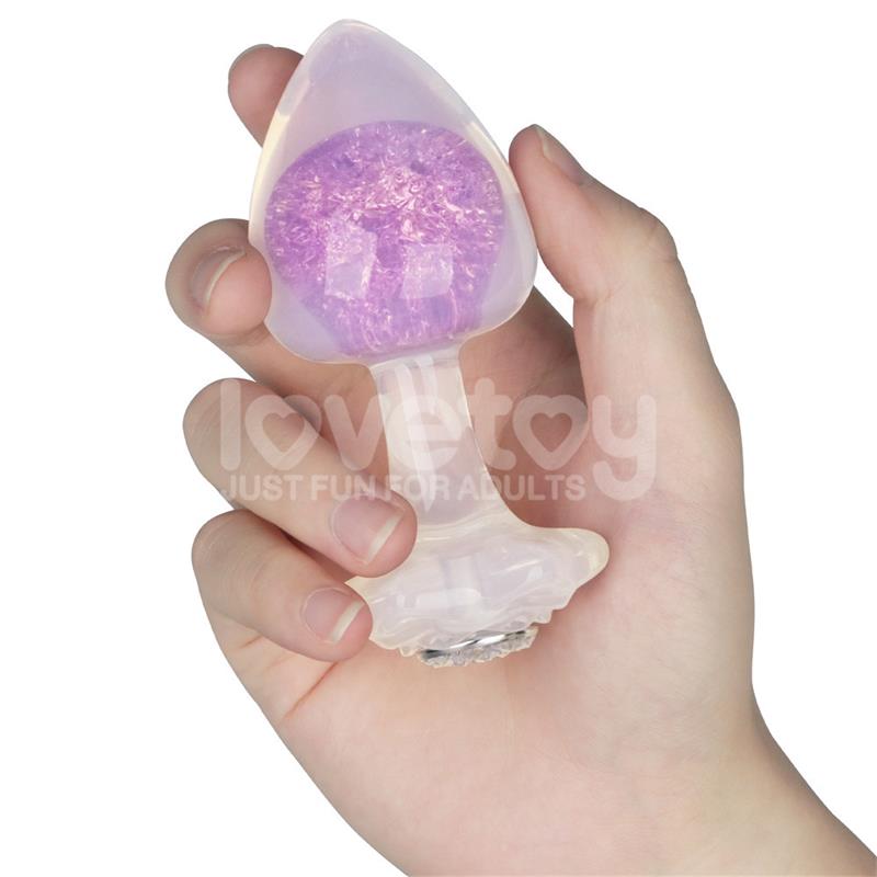 Gemoria Silicone Butt Plug with Crystal Sphere