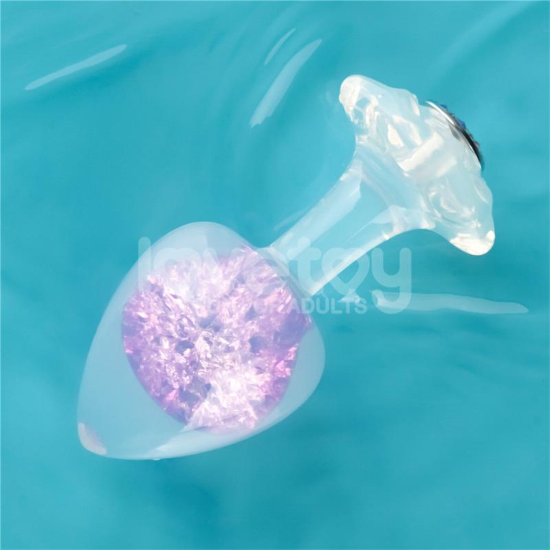 Gemoria Silicone Butt Plug with Crystal Sphere