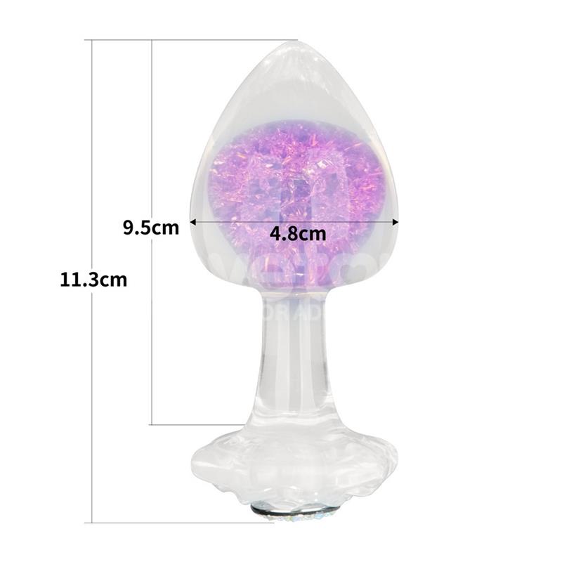 Gemoria Silicone Butt Plug with Crystal Sphere