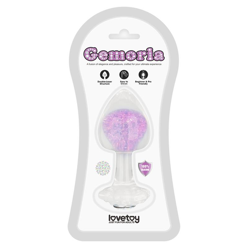 Gemoria Silicone Butt Plug with Crystal Sphere