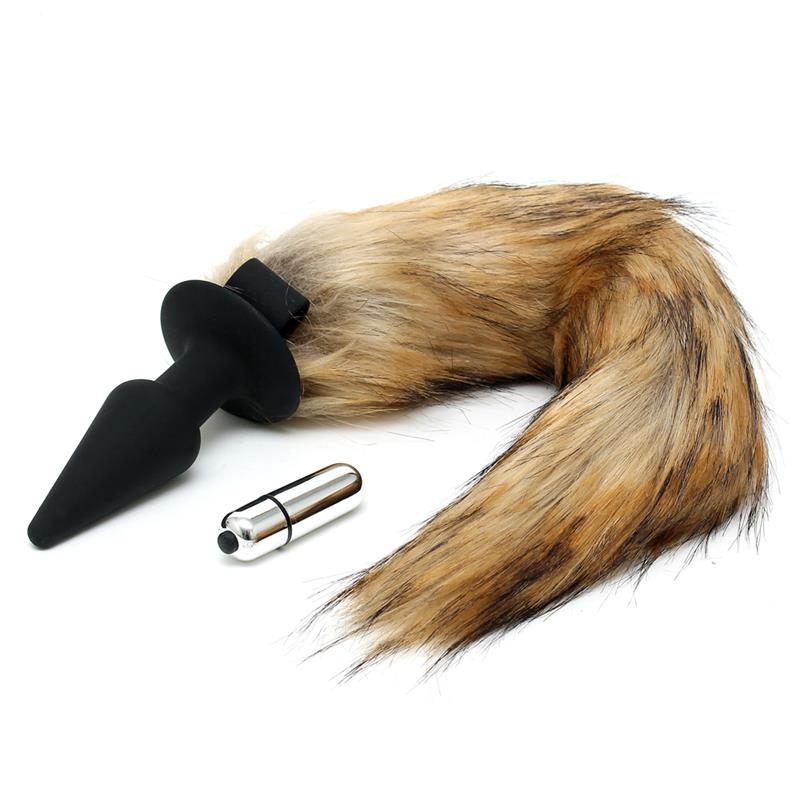 Vibrating Plug with Fox Tail