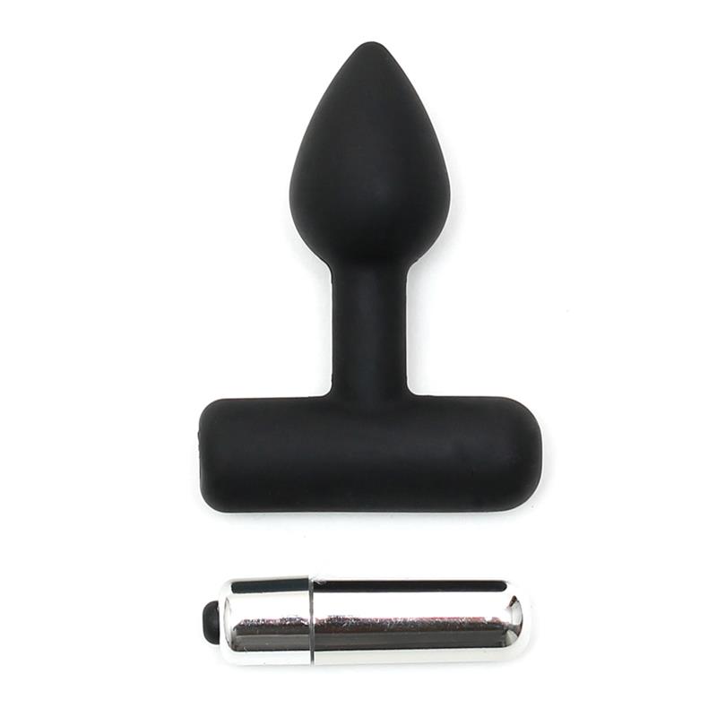 Butt Plug with Vibrating Bullet Black