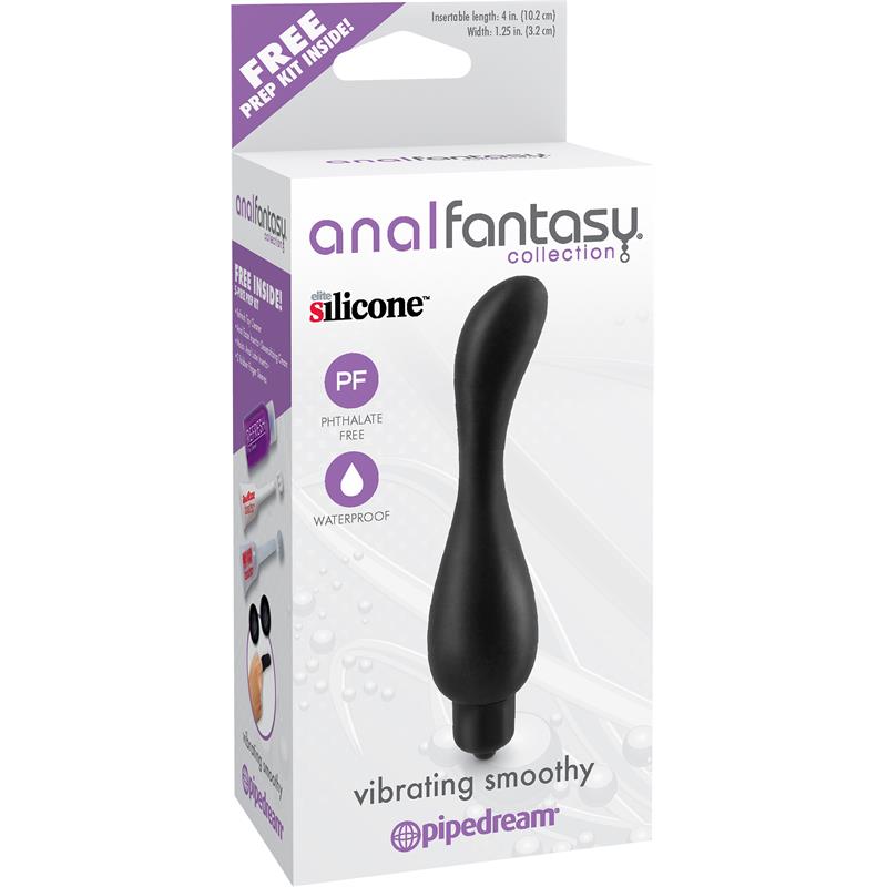 Anal Stimulator with Vibration Vibrating Smoothy Black