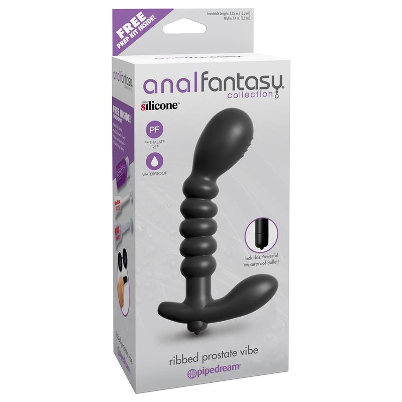 Ribbed Prostate Vibe Black