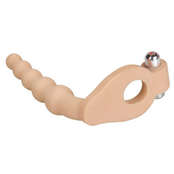 Anal Stimulator The Ultra Soft Bead 6.5 with Vibration Flesh