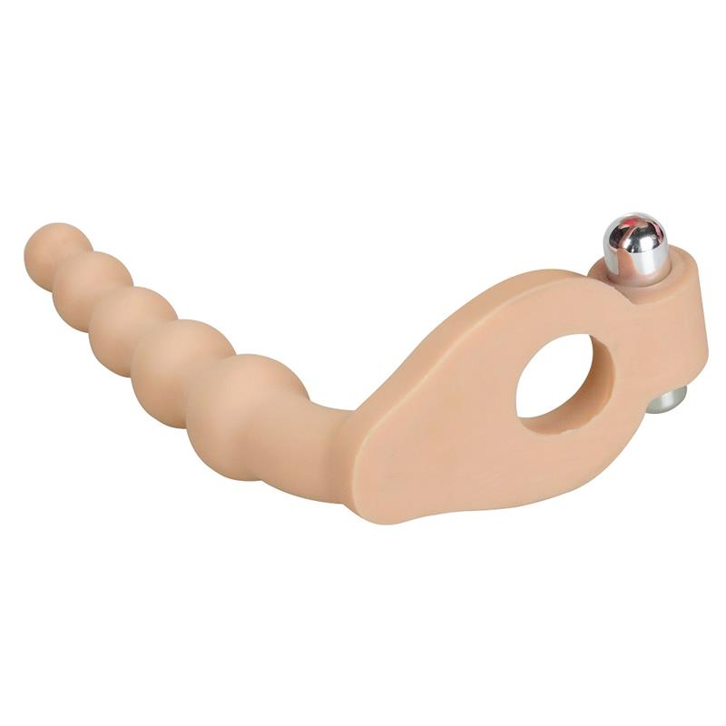 Anal Stimulator The Ultra Soft Bead 6.5 with Vibration Flesh