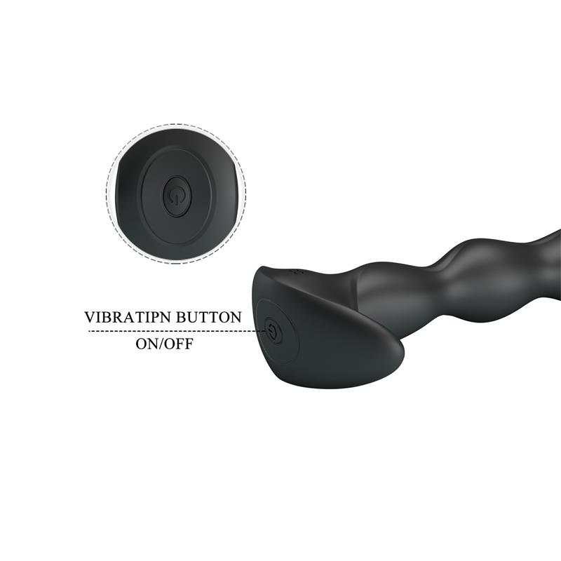 Yale Butt Plug with Vibration Black