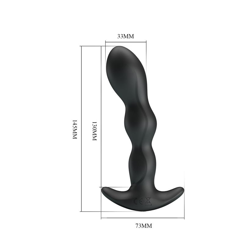 Yale Butt Plug with Vibration Black
